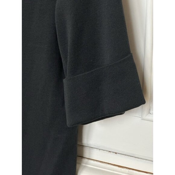 NEW Lauren Ralph Lauren W's Sz M Top Cuffed Short Sleeve Black Gold Zip Accent - Picture 3 of 11